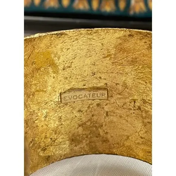 ÉVOCATEUR Artisan Luxury 22k Gold Leaf Cuff NWOT - Picture 4 of 7